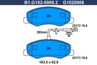 Комплект спирачно феродо, дискови спирачки B1.G102-0906.2 GALFER