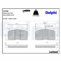 Комплект спирачно феродо, дискови спирачки LP568 DELPHI