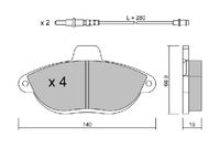комплект спирачно феродо, дискови спирачки