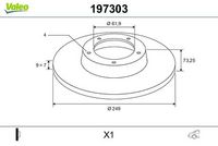 Disc frana VALEO, Cod: 197303
