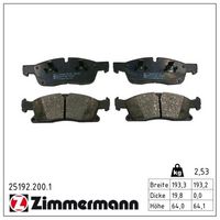 Комплект спирачно феродо, дискови спирачки 25192.200.1 ZIMMERMANN