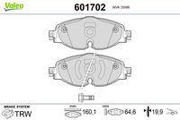 Комплект спирачно феродо, дискови спирачки 601702 VALEO