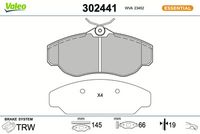 Bremsbelagsatz, Scheibenbremse