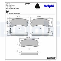 Комплект спирачно феродо, дискови спирачки LP546 DELPHI