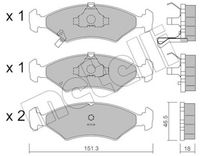 Комплект спирачно феродо, дискови спирачки 22-0127-0 METELLI
