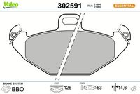 Комплект спирачно феродо, дискови спирачки 302591 VALEO