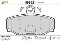 Комплект спирачно феродо, дискови спирачки 598621 VALEO