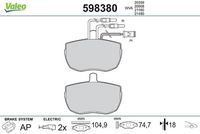 Set placute frana,frana disc VALEO, Cod: 598380