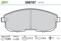 Set placute frana,frana disc VALEO, Cod: 598787