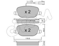 Set placute frana,frana disc CIFAM, Cod: 822-704-1
