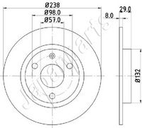 Disc frana JAPANPARTS, Cod: DI-0639C