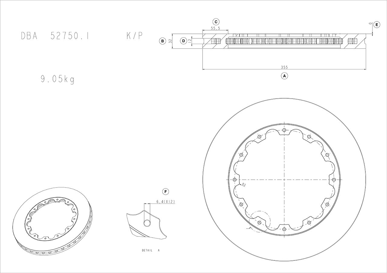 5000 Rotor T3 Slot -  KP [ AP Replacement CP4542-106/107 ] No Nuts Supplied - TecDoc 1