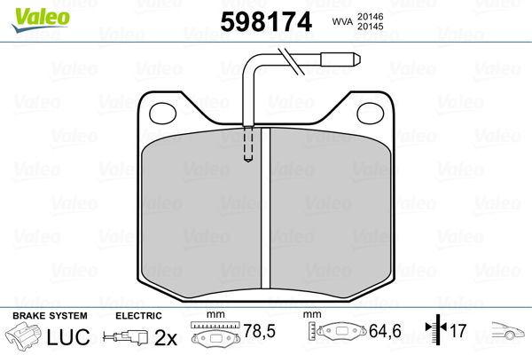 Brake Pad Set, disc brake 598174