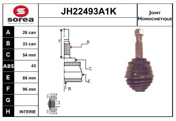 KIT CV JOINT AVEC KR054 - MITSUBISH