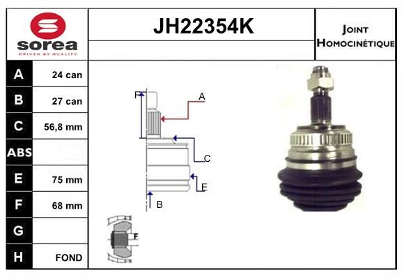 KIT CV JOINT AVEC KR009 - CLASSE A