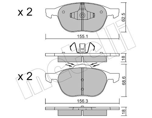 METELLI 22-0534-1 - Bremsbelagsatz, Scheibenbremse
