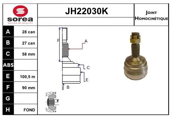 KIT CV JOINT AVEC KR012 - XM