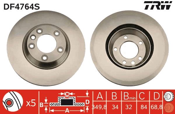 TRW BRAKE DISC - TecDoc 1