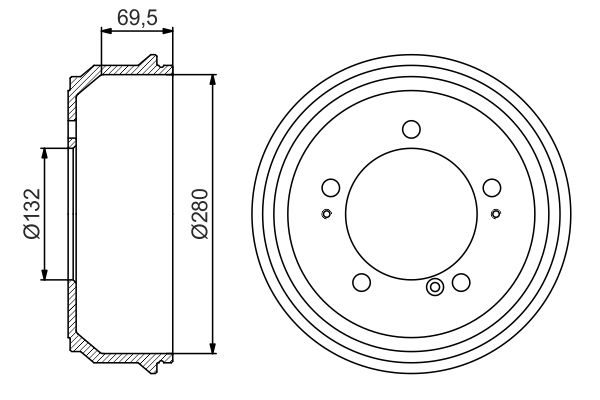 BOSCH 0 986 477 169 Brake Drum