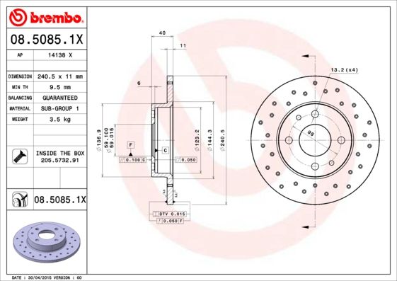 Brake Disc 08.5085.1X