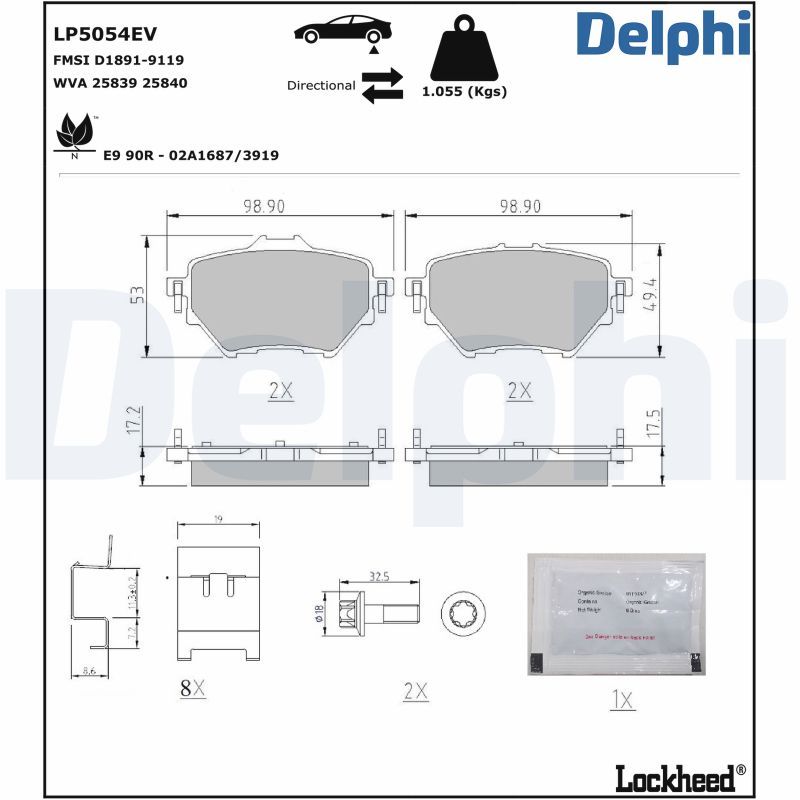 Brake Pad Set, disc brake LP5054EV