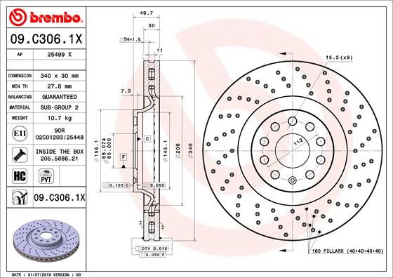 Brake Disc 09.C306.1X