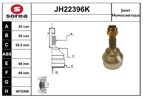 KIT CV JOINT AVEC KR124 - CITROEN C