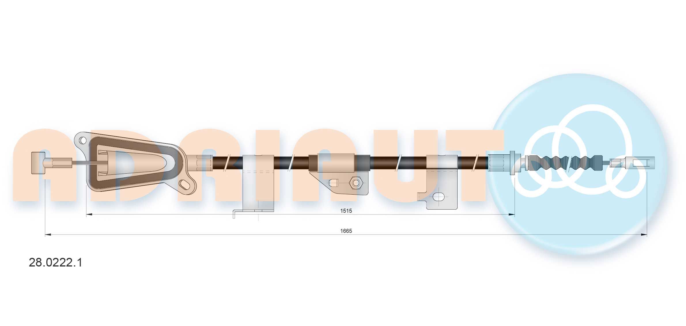 Cable Pull, parking brake 28.0222.1