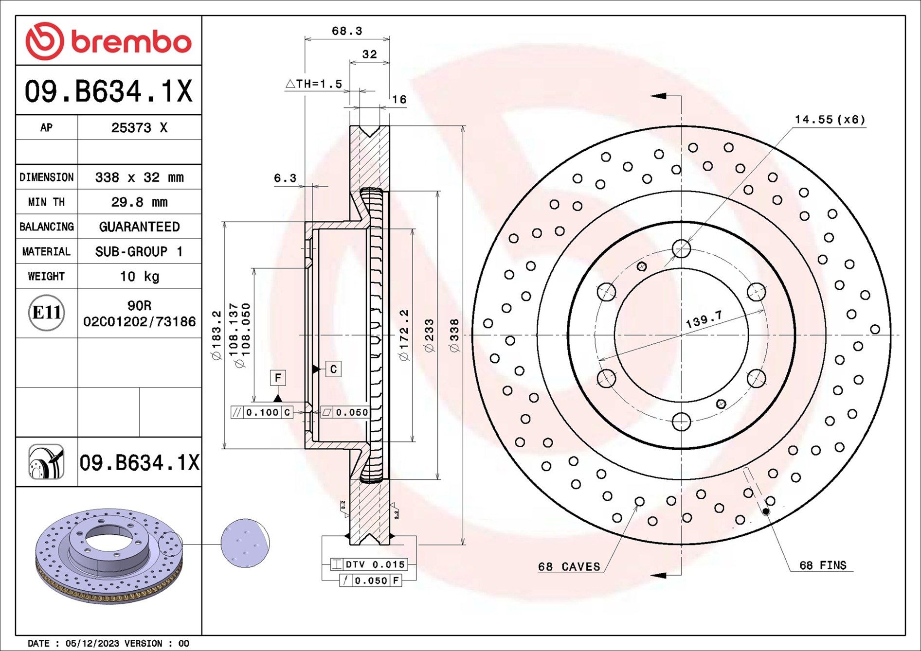 DISQUE BREMBO XTRA