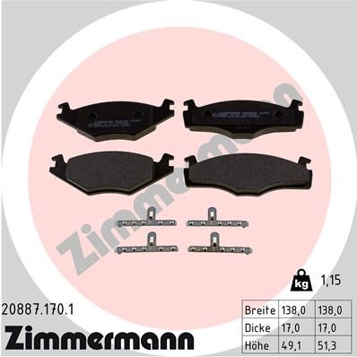 Brake Pad Set, disc brake 20887.170.1