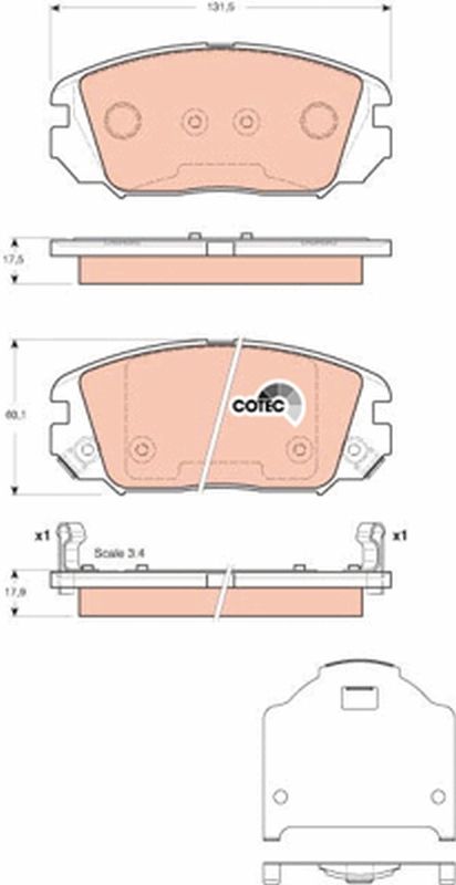 TRW DISC BRAKE PADS - TecDoc 1