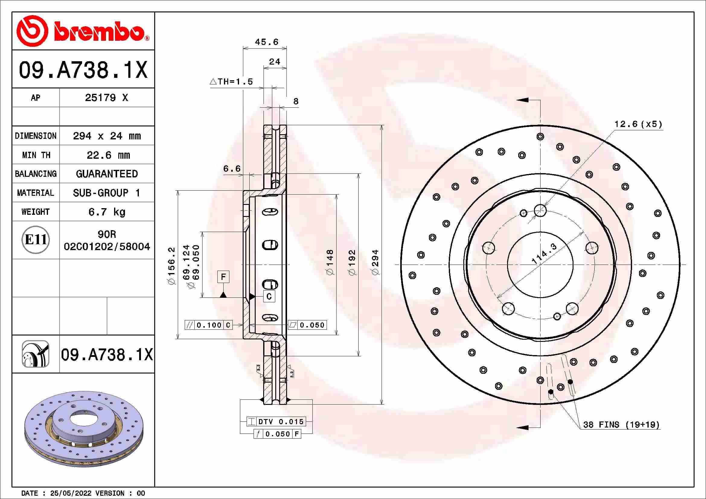 Brake Disc 09.A738.1X