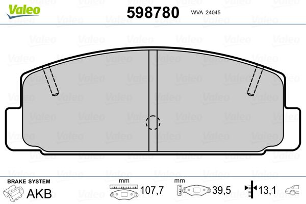 Brake Pad Set, disc brake 598780