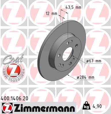 ZIMMERMANN 400.1406.20 - Bremsscheibe COAT Z