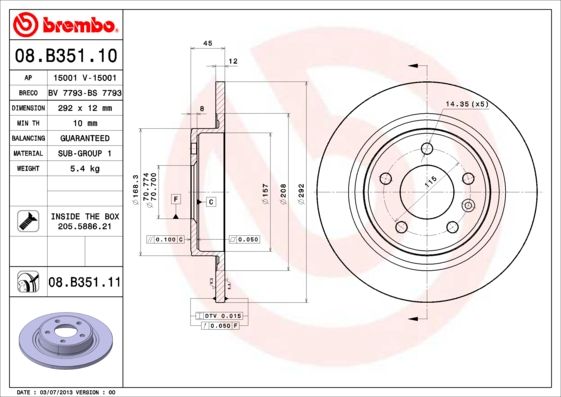 Brake Disc 08.B351.11