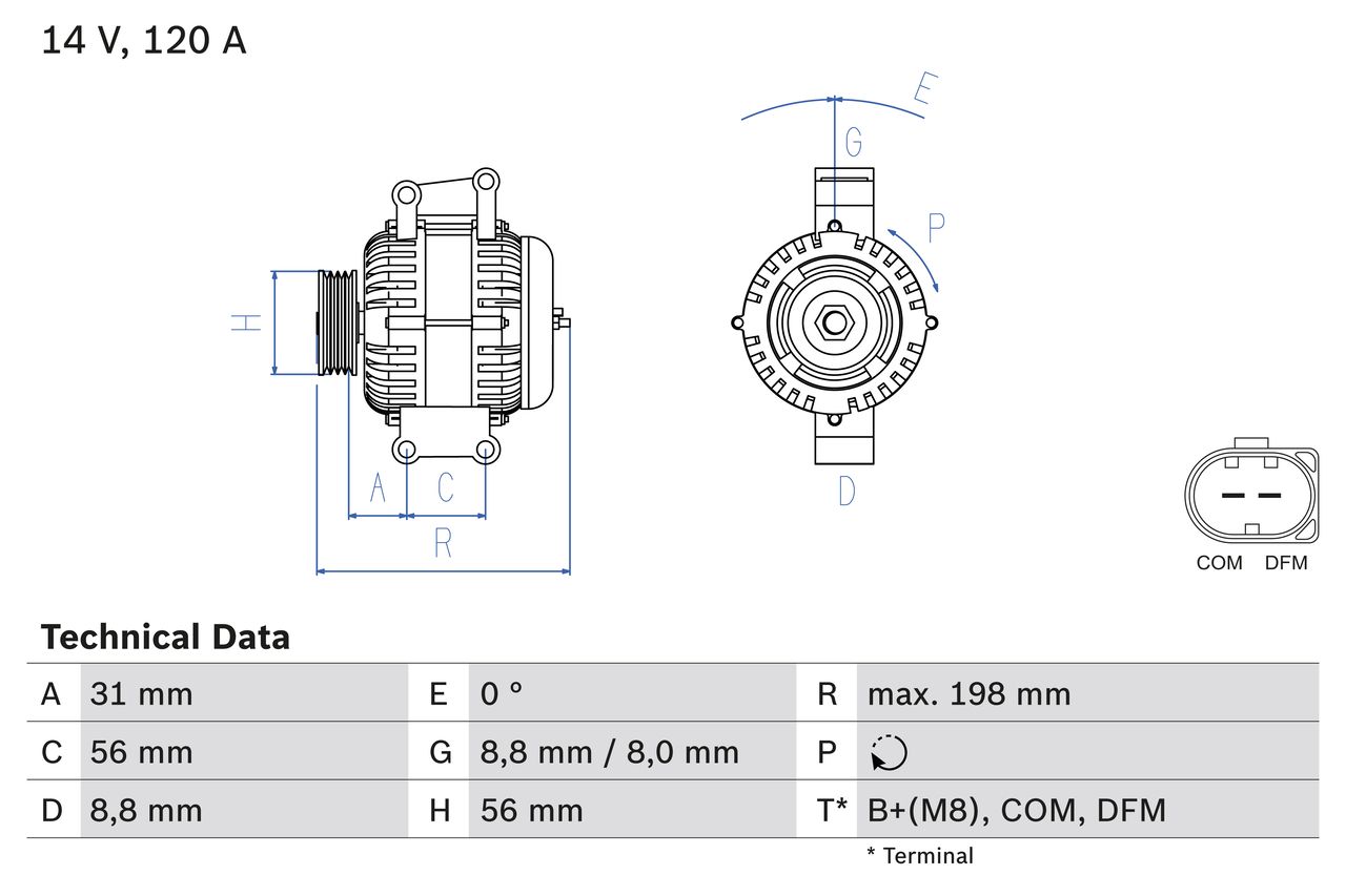 BOSCH 0 986 045 380 Alternator