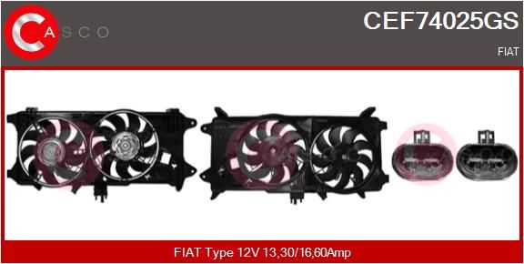 CEF74025GS CASCO Genuine villanymotor, hűtőventilátor