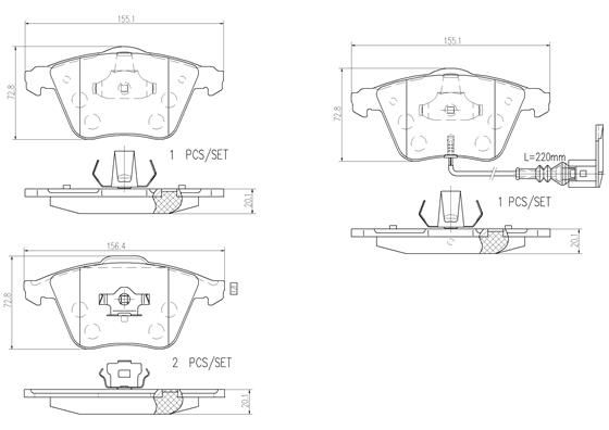 AUDI A6 V6 C5 02-04 (FRT) *1 W/Sensor - TecDoc 1