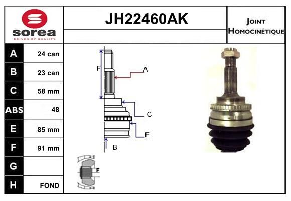 KIT CV JOINT AVEC KR078 - TOYOTA YA