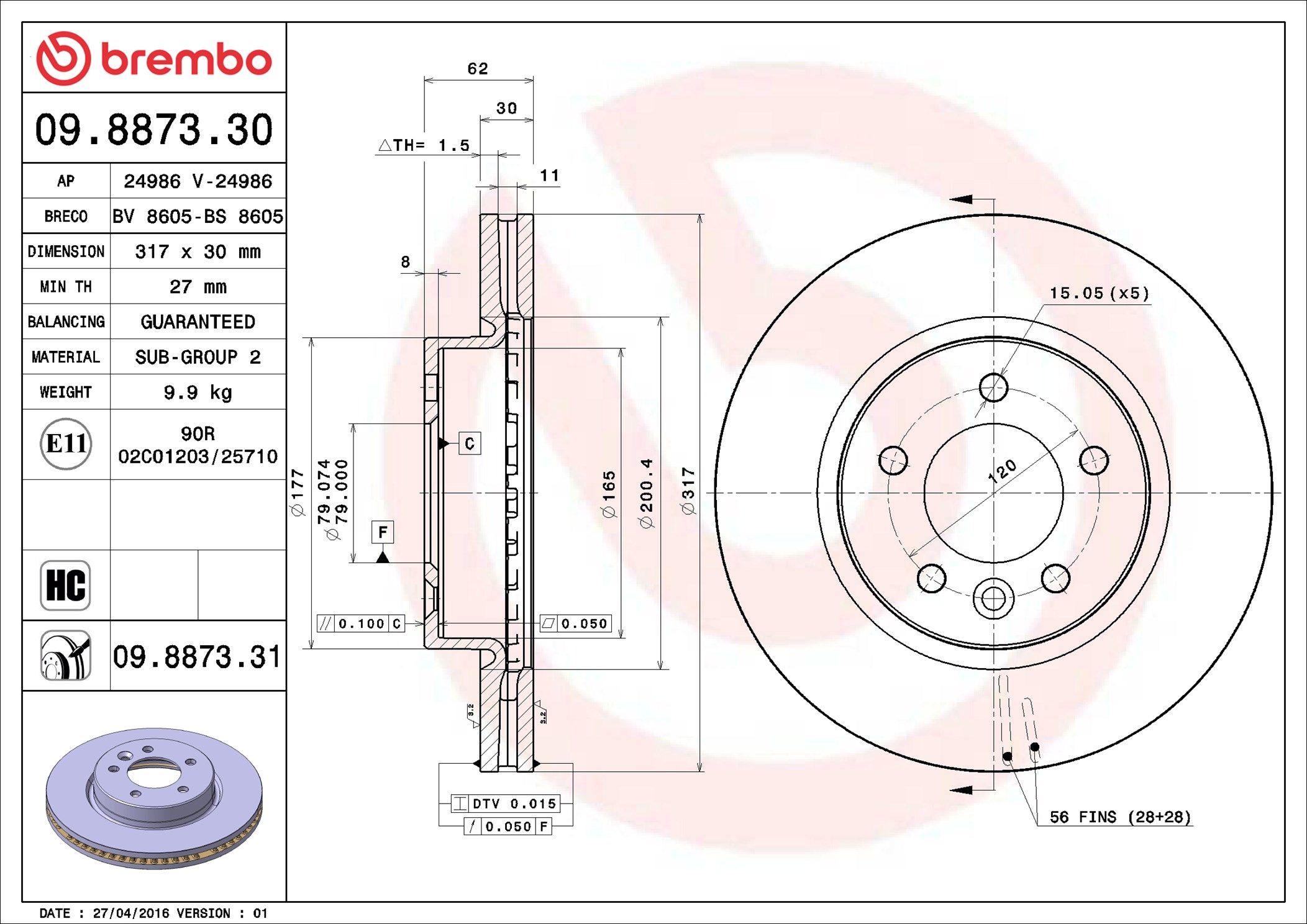 LAND ROVER DISCOVERY IV 09-12 (FRT) - TecDoc 2