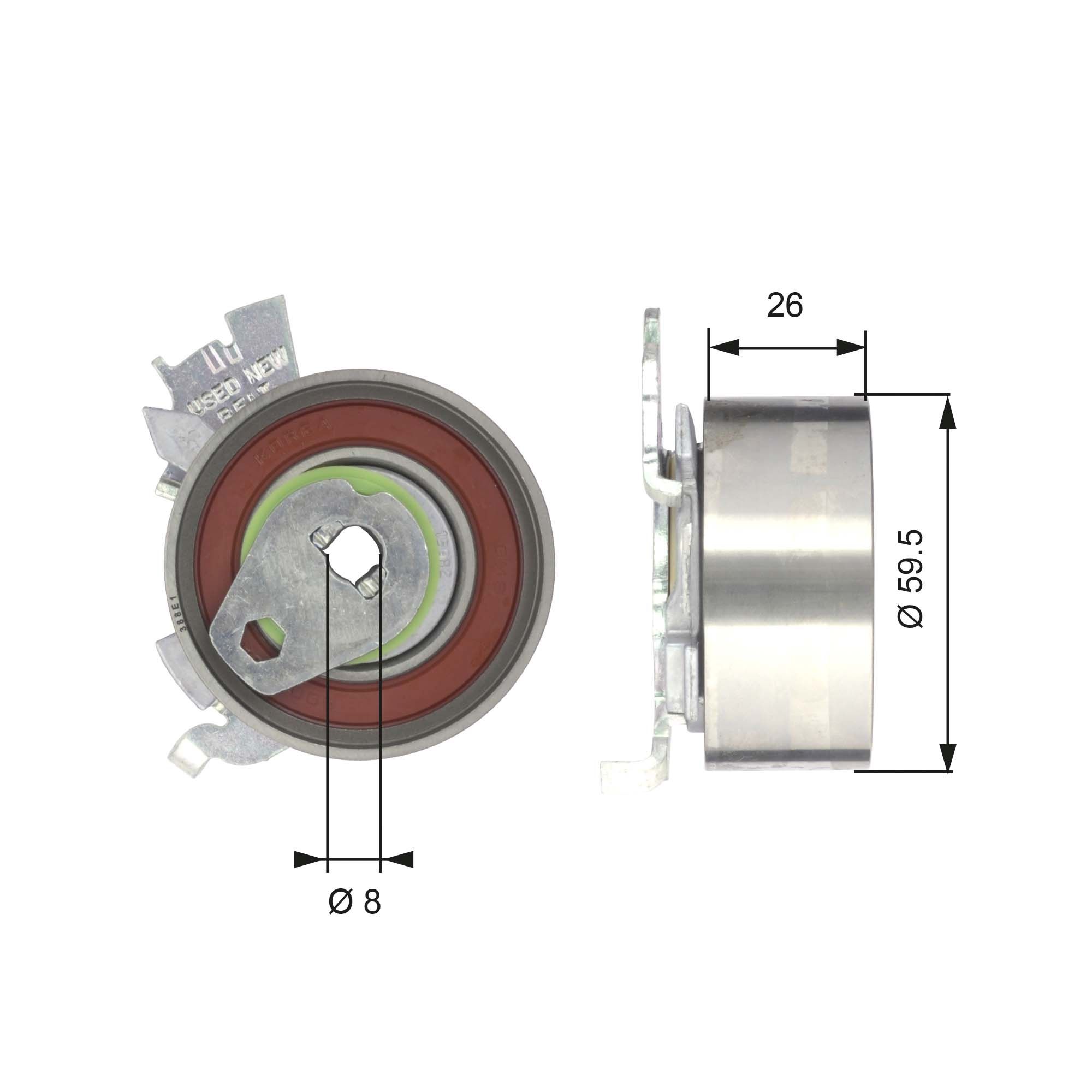 Tensioner Pulley, timing belt T43106