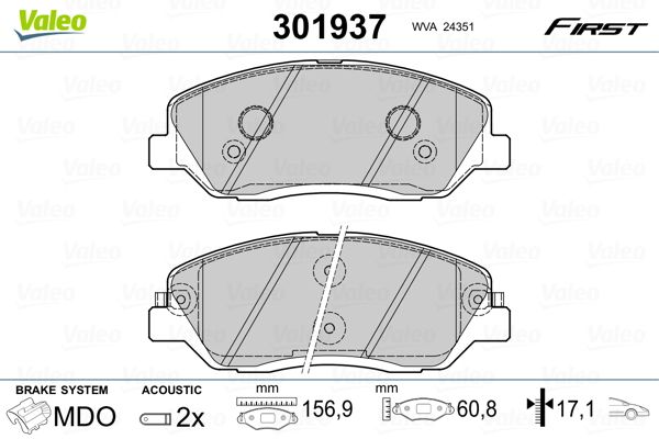 Brake Pad Set, disc brake 301937