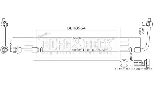 BBH8964 BORG & BECK fékcső