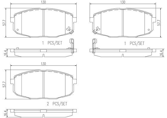HYUNDAI i30 ACTIVE 12- (FRT) *Thickness 16mm - TecDoc 1