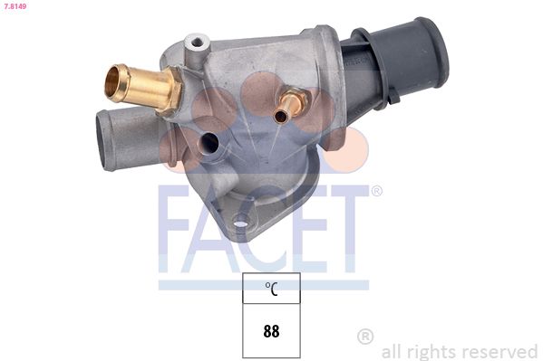 7.8149 FACET Made in Italy - OE Equivalent termosztát, hűtőfolyadék
