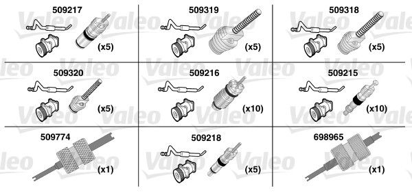 KIT DE VALVES (9 REFERENCES + 2 OUT  9900