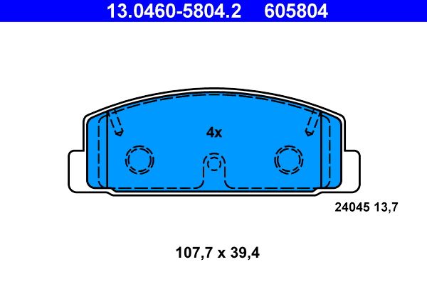 Brake Pad Set, disc brake 13.0460-5804.2