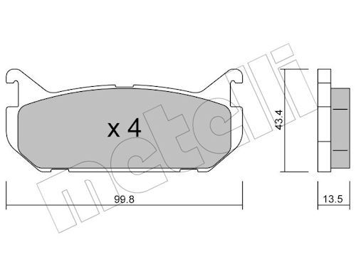 METELLI 22-0303-0 - Bremsbelagsatz, Scheibenbremse