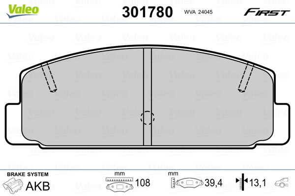 Brake Pad Set, disc brake 301780