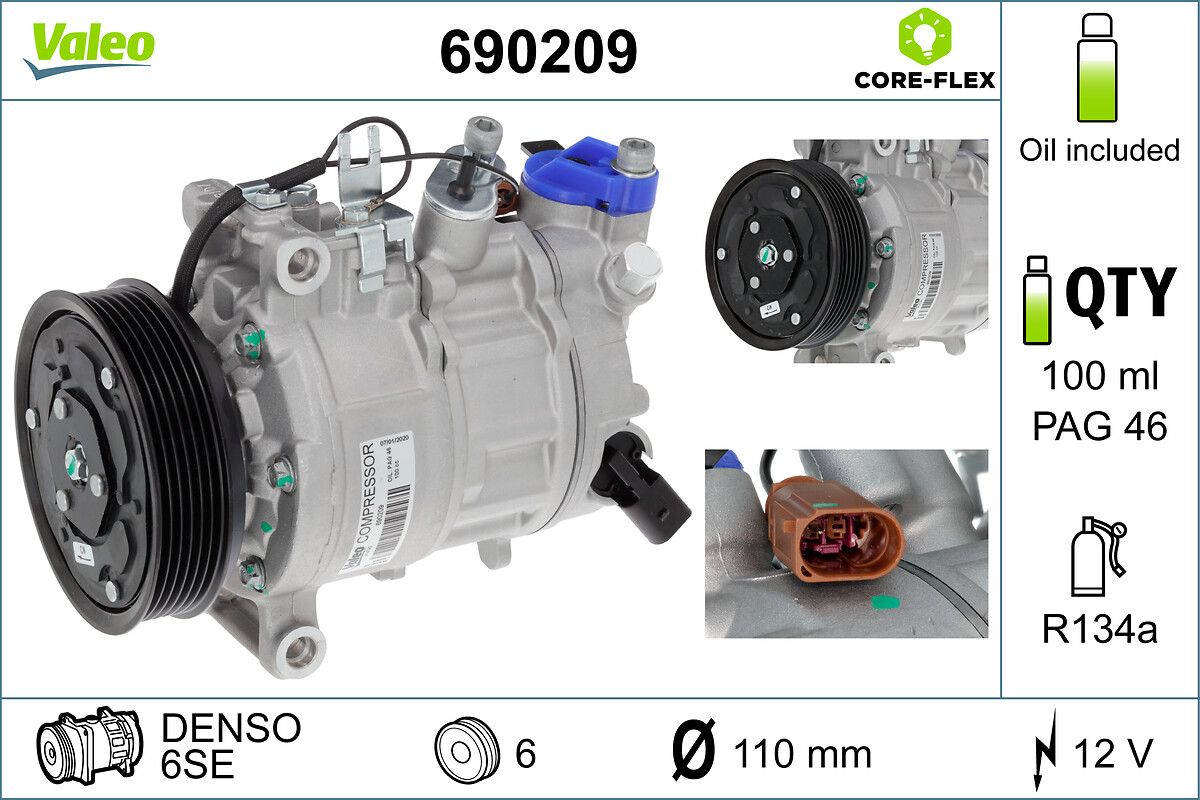 Valeo 690209 Kompressor, Klimaanlage